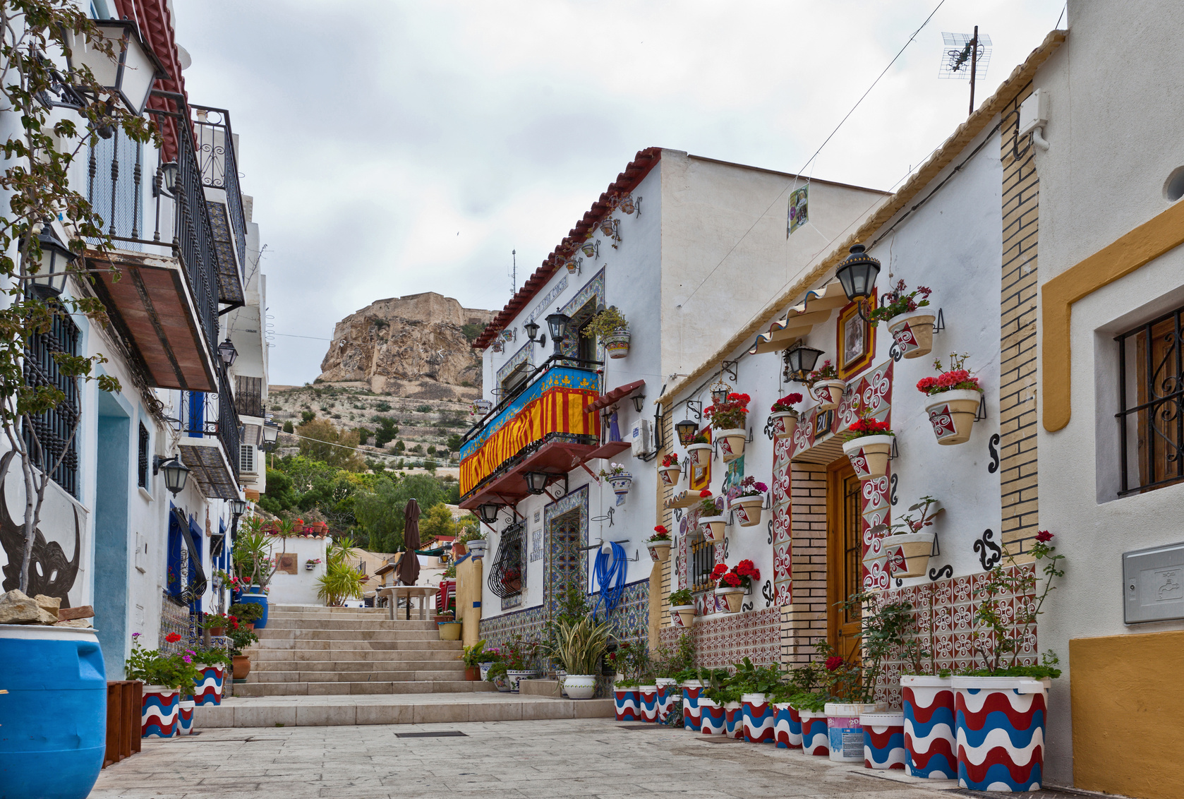 Colourful street in Alicante, Spain